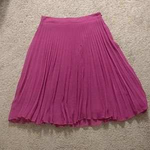 Pink pleated skirt- The Limited